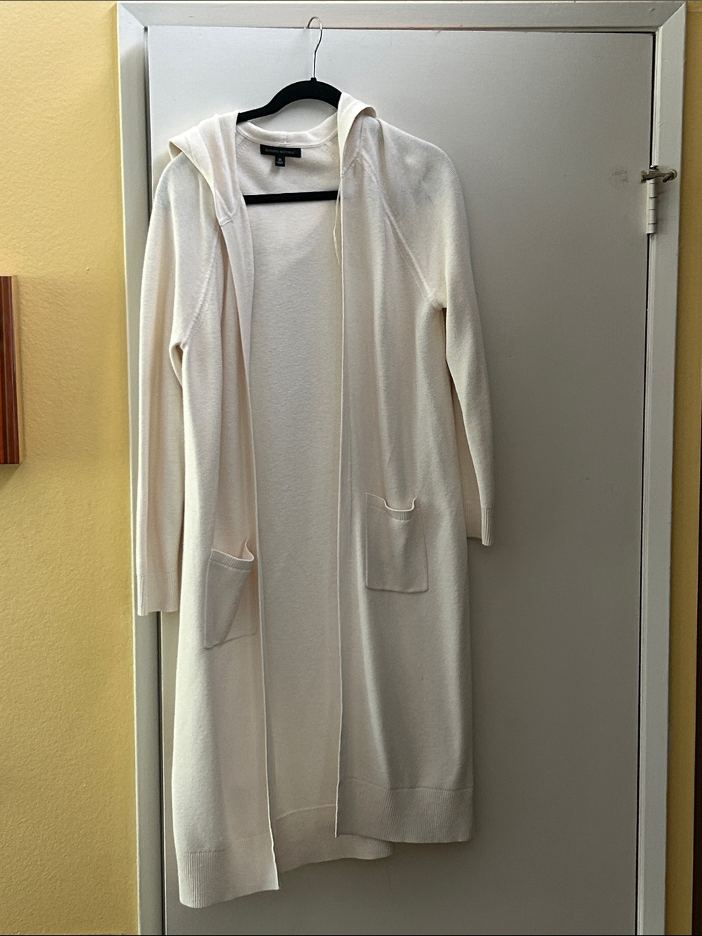 Banana Republic Cream Long Hooded Open Cardigan
